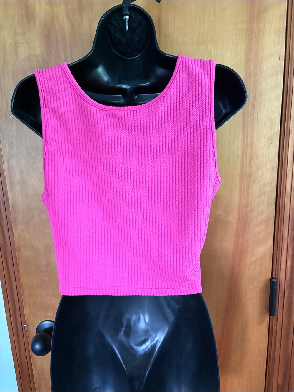 Pink Pearl-Embellished Ribbed Tank Top - Picture 5 of 6